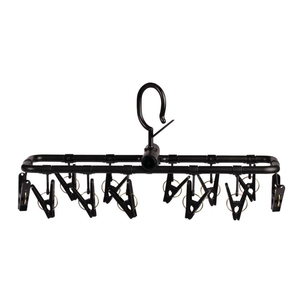 MINI VARAL MULTIUSO 6132 DOBRAVEL C/ 12 PRENDEDORES PRETO MOR