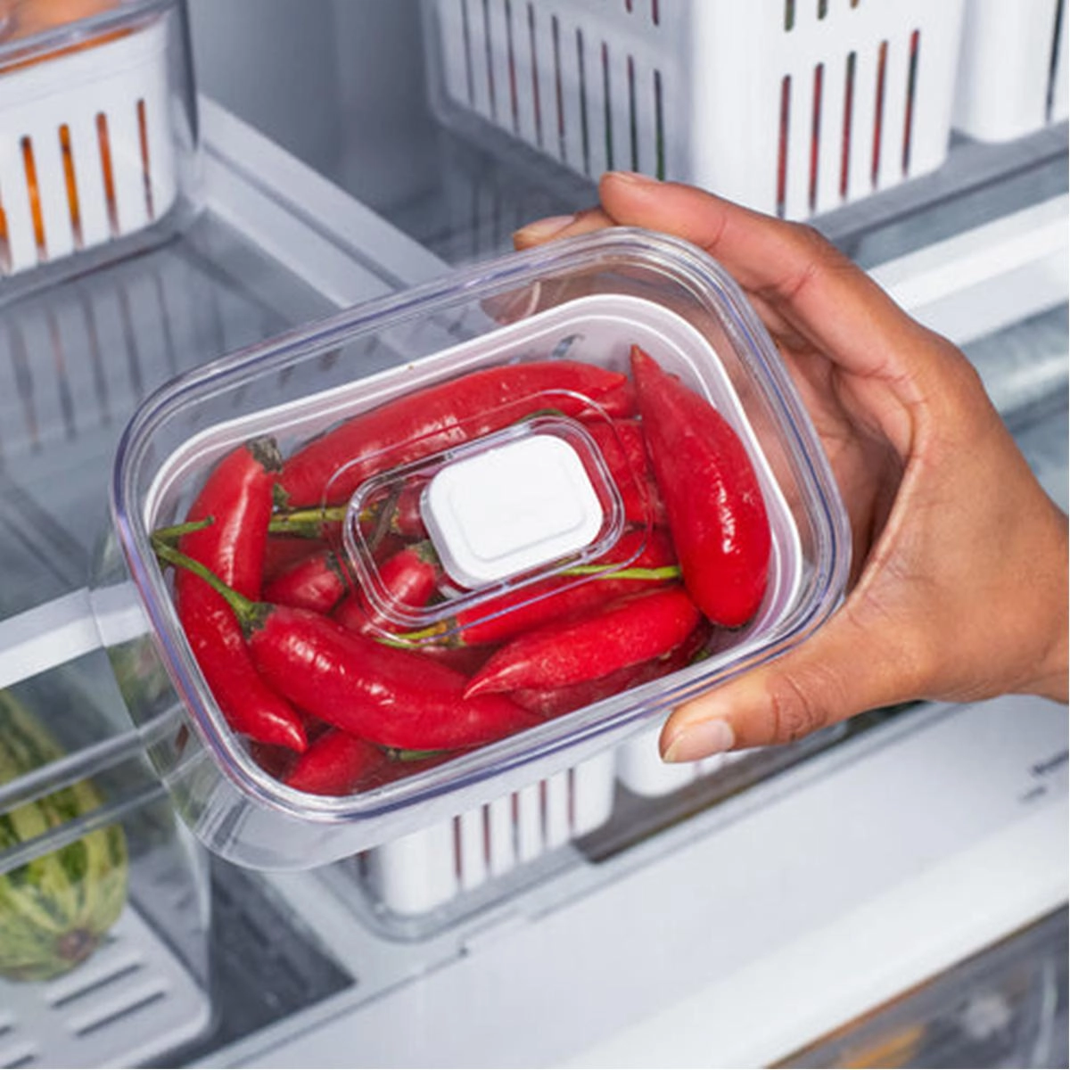 Organizador Clear Fresh 650 ml com Cesto Martiplast Ou - Natural
