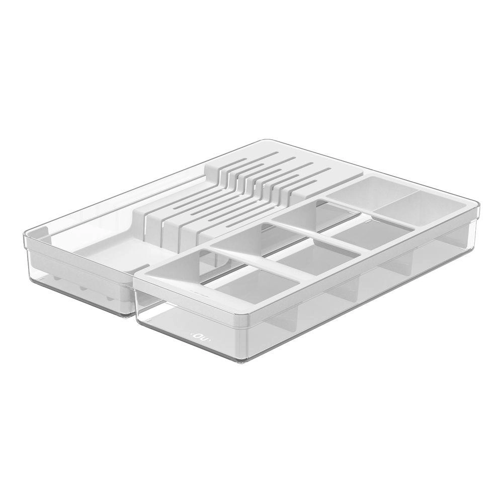 Organizador Facas e Talheres Clear Fechado Martiplast Ou - Branco 
