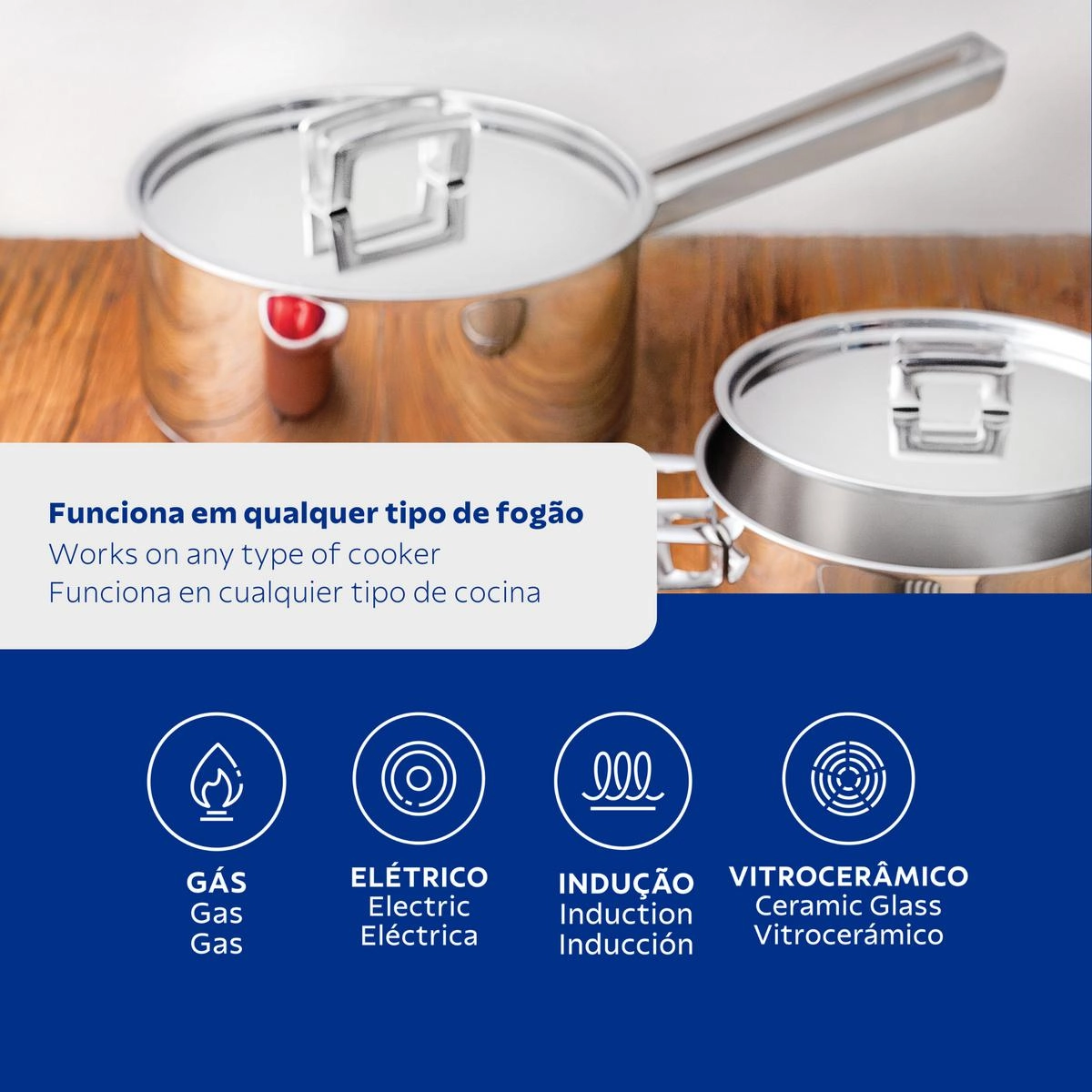 Panela Brava 16 cm 1,4 L inox - Tramontina