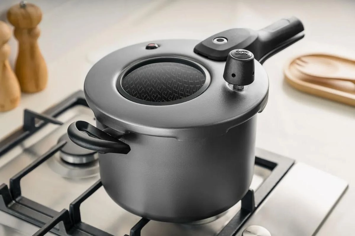 PANELA PRESSAO 6600 GRAFITE 4,5LTS 20CM C/ VISOR VIDRO FECHAMENTO EXTERNO MTA