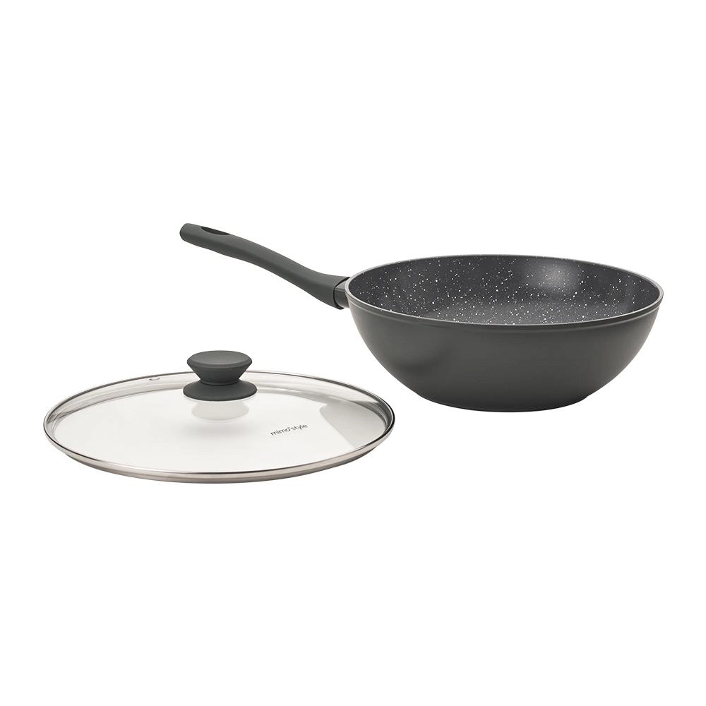 Panela Wok Inducao Cook 28cm Ceramica C/ Tampa Mimo Style - Jade