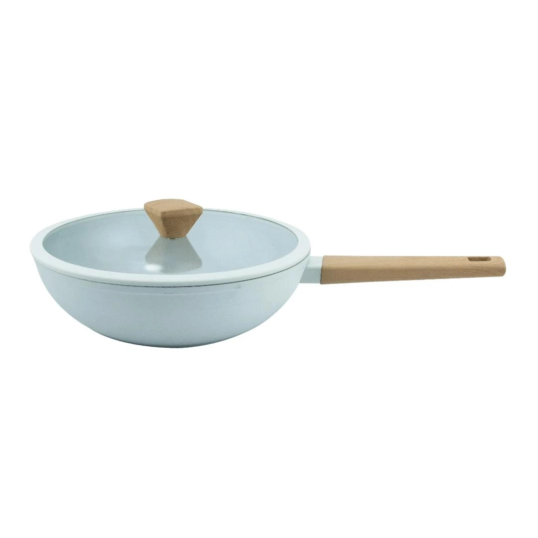 Panela Wok Inducao Norma 28cm 3,7l Cinza Tp Vidro Rev Ceramico Fullfit