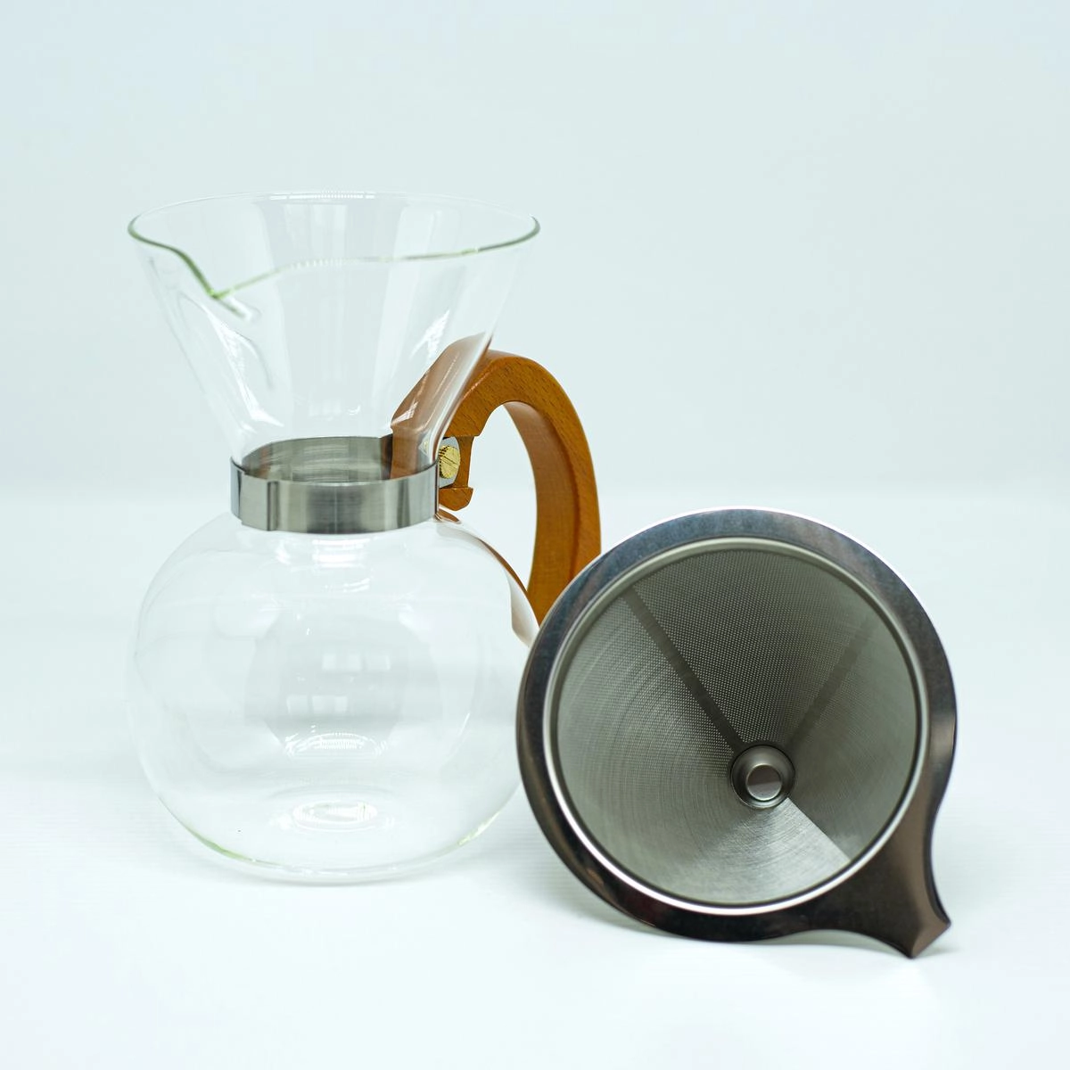 PASSADOR CAFE VD20031 650ML VIDRO CABO MADEIRA MIMO STYLE