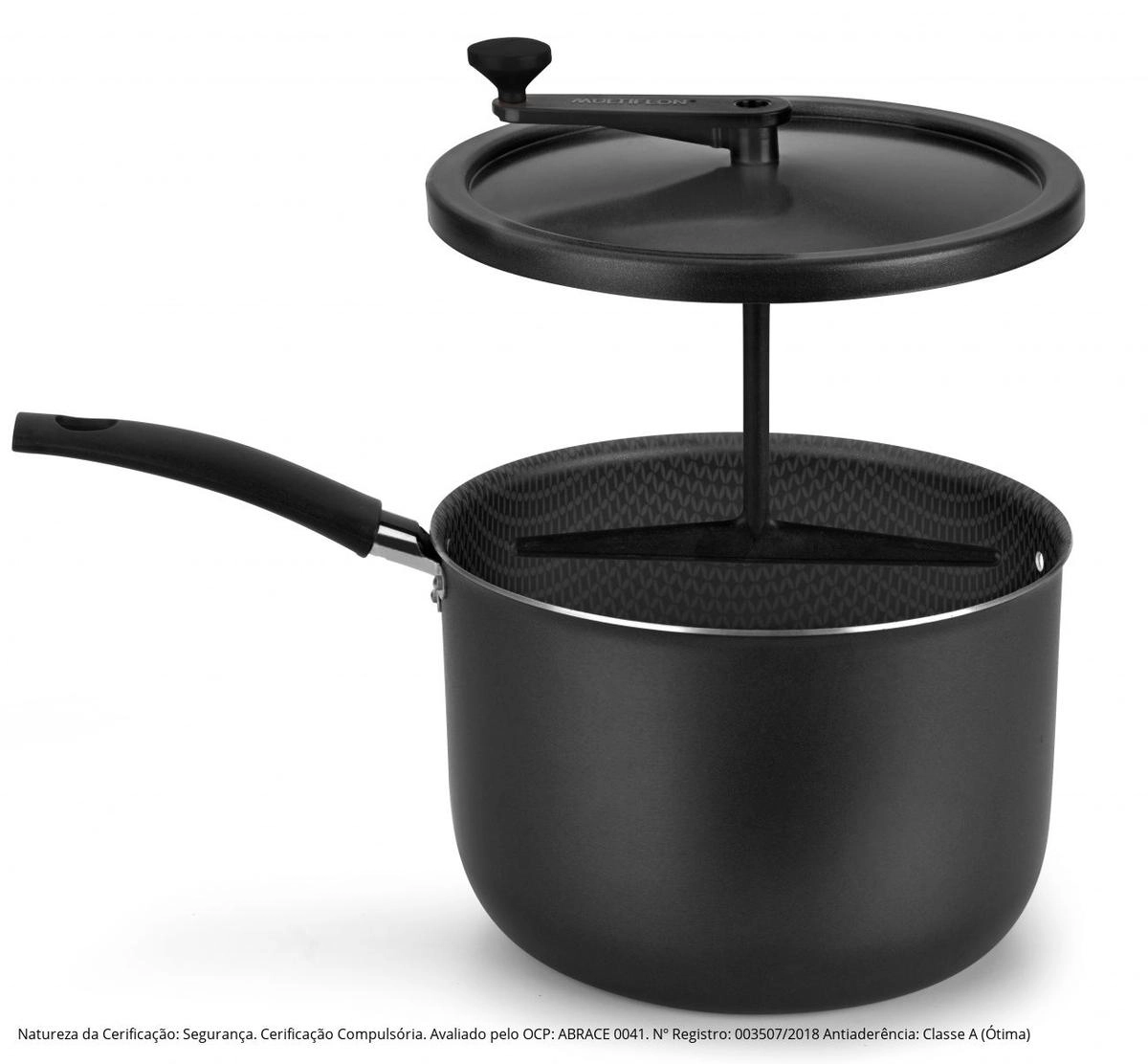 Pipoqueira C/ Tampa Grafite 5,6lts 22cm Multiflon