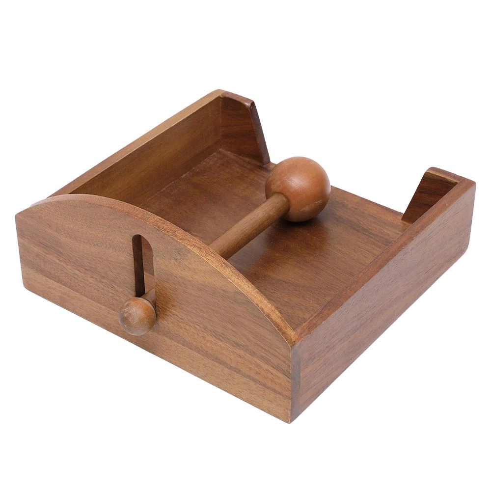 Porta Guardanapo Wood Acacia Mimo Style com pressão de peso