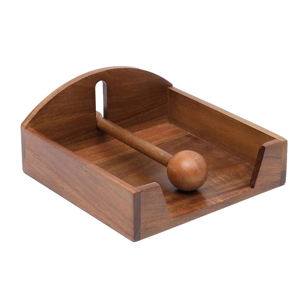 Porta Guardanapo Wood Acacia Mimo Style com pressão de peso