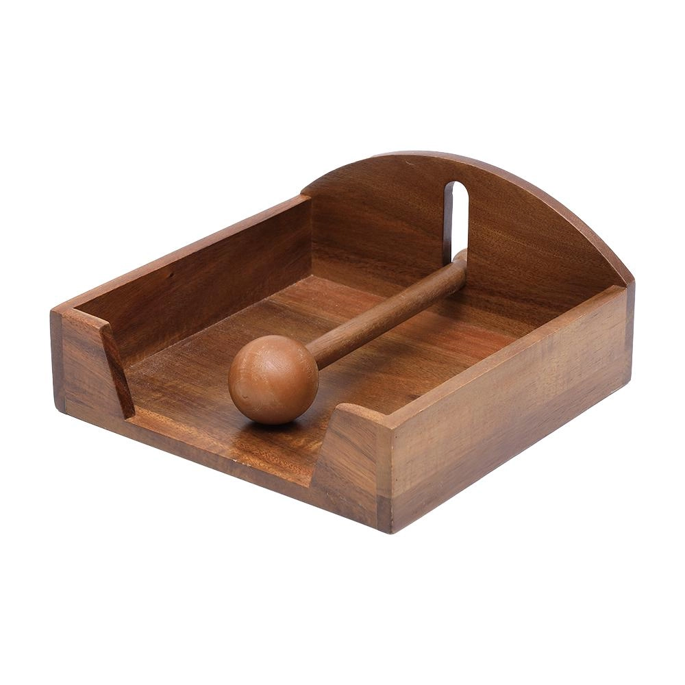 Porta Guardanapo Wood Acacia Mimo Style com pressão de peso