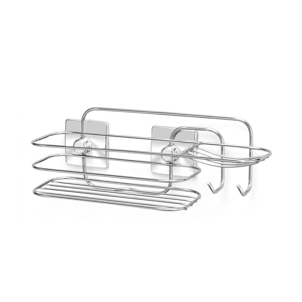 Porta Shampoo C/ Saboneteira Cromado Dupla Face Arthi