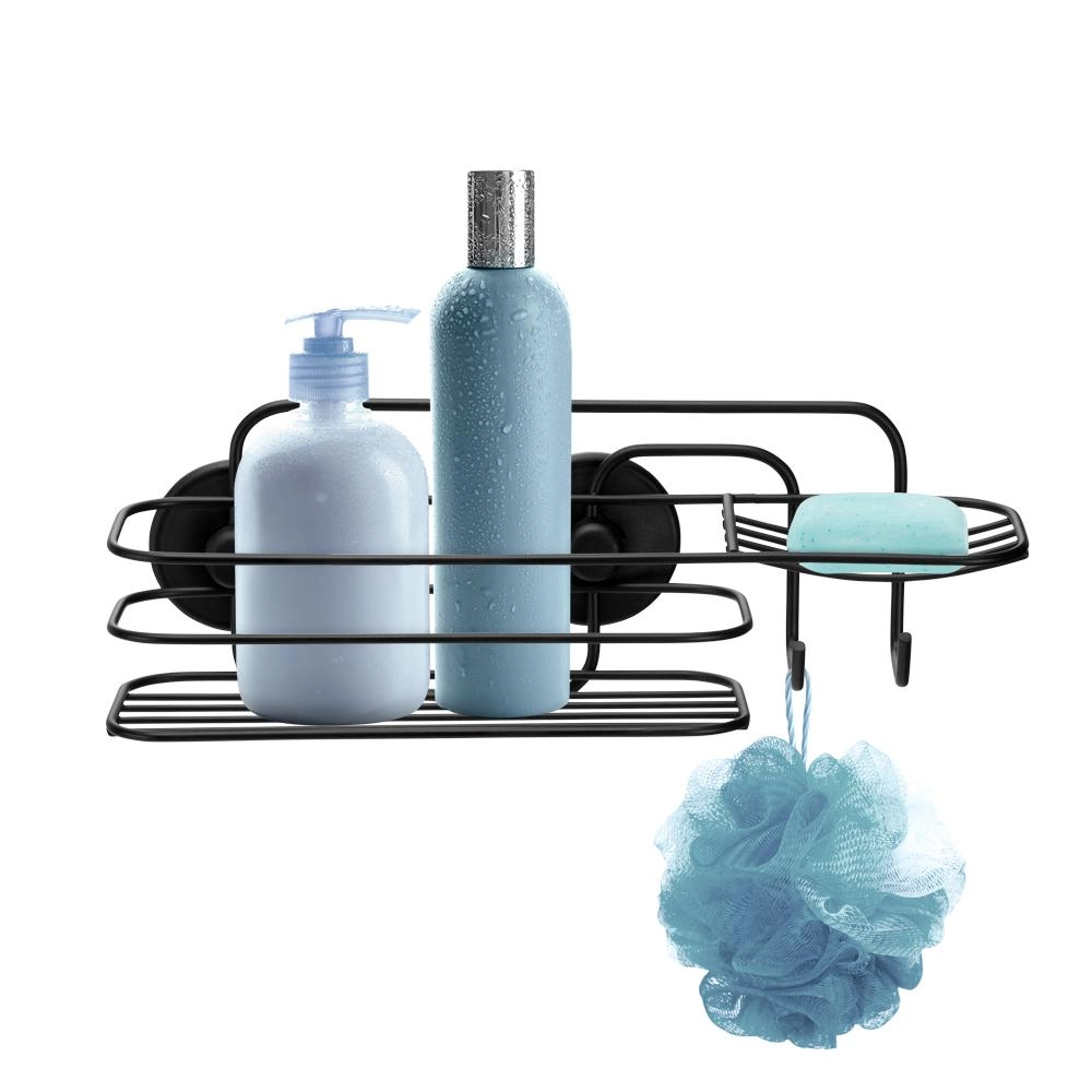 Porta Shampoo com Saboneteira Black Dupla Face Arthi - Black