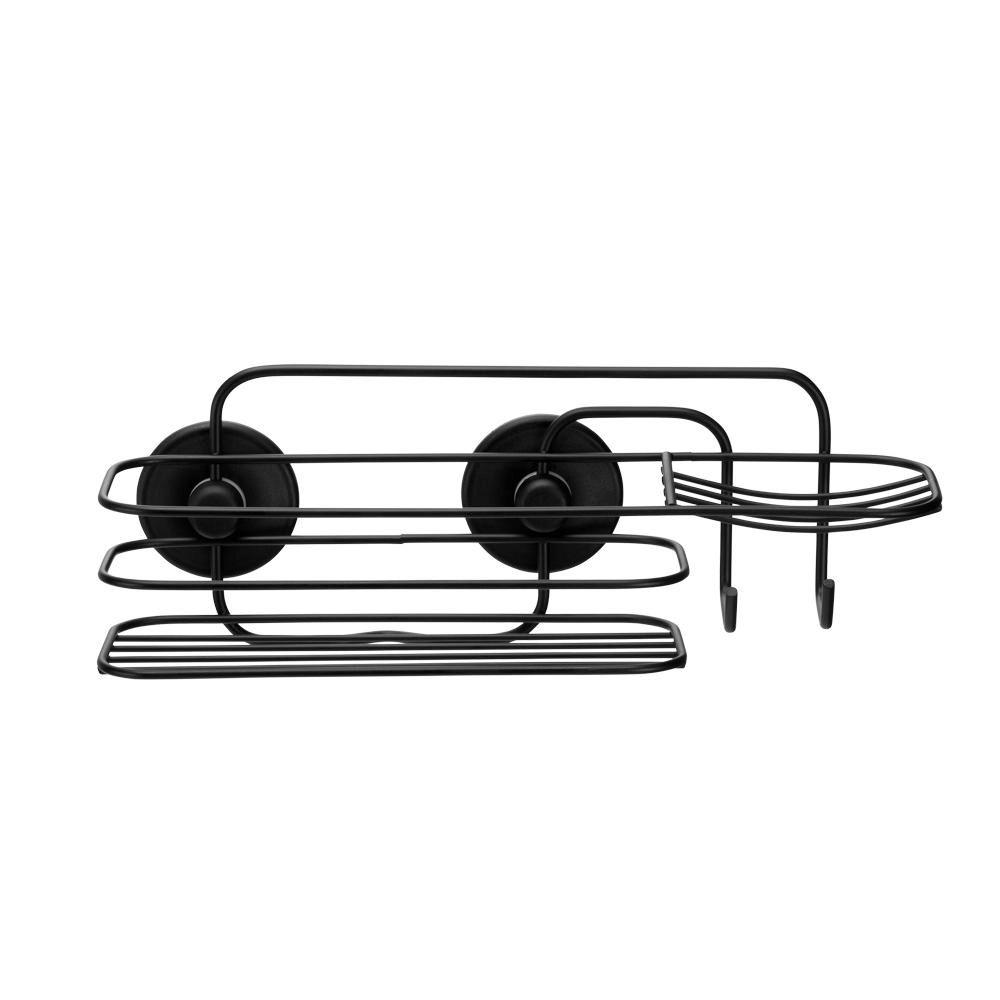 Porta Shampoo com Saboneteira Black Dupla Face Arthi - Black