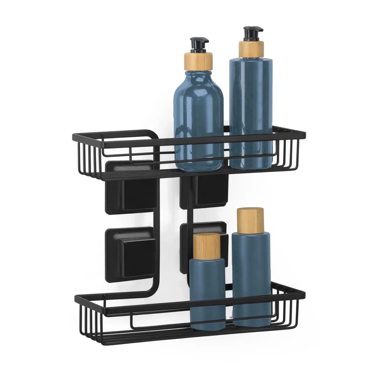 PORTA SHAMPOO DUPLO 2656 BLACK SUCCAO QUADRADA ARTHI