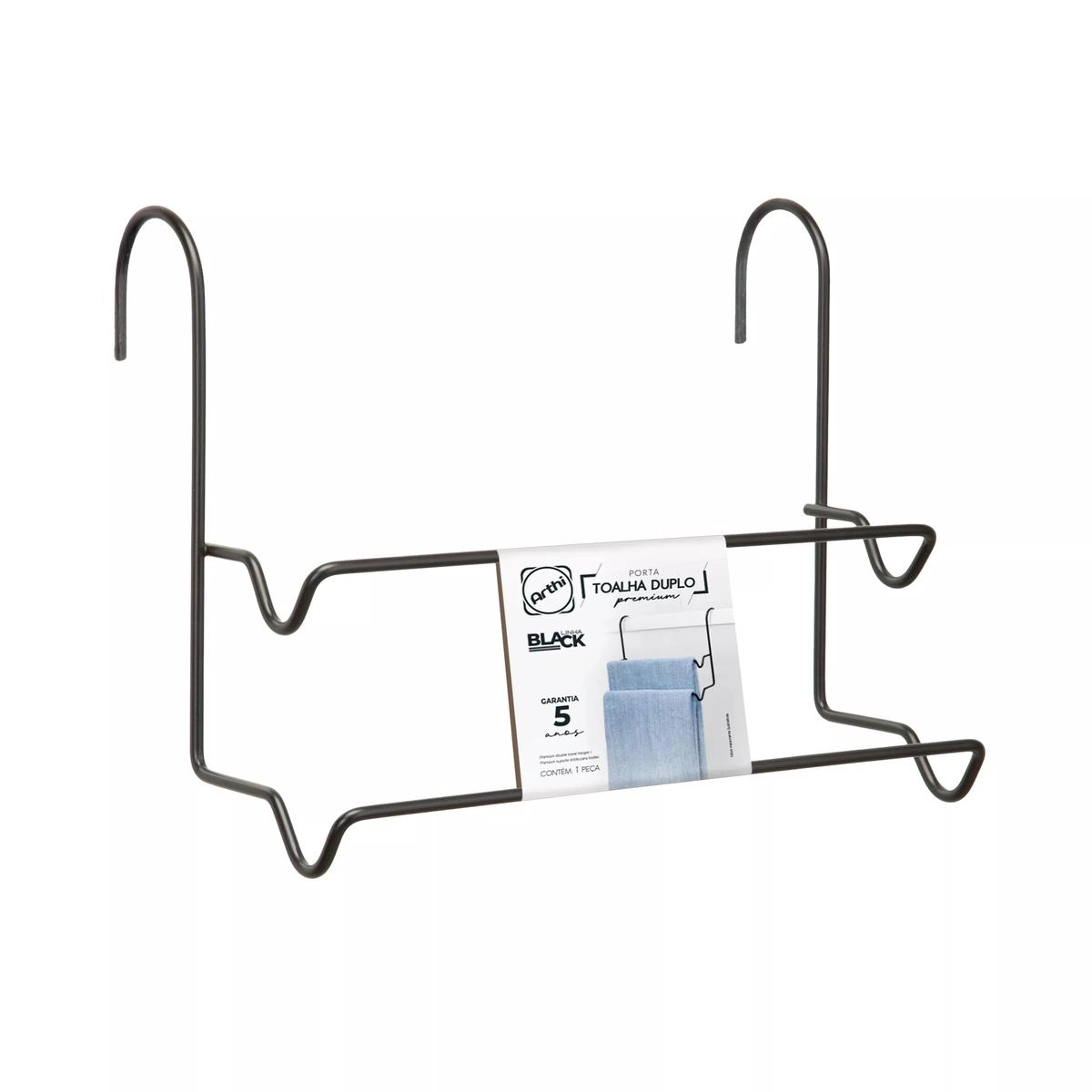 PORTA TOALHAS DUPLO 2417 PREMIUM BLACK ARTHI