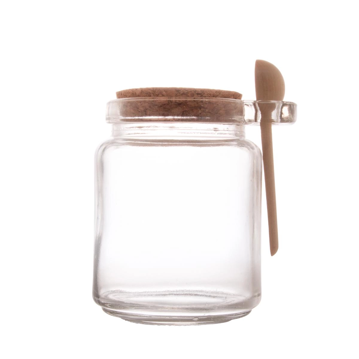 Pote Condimentos Vidro 240 ml com Colher de Bambu e Tampa de Rolha Lyor Design