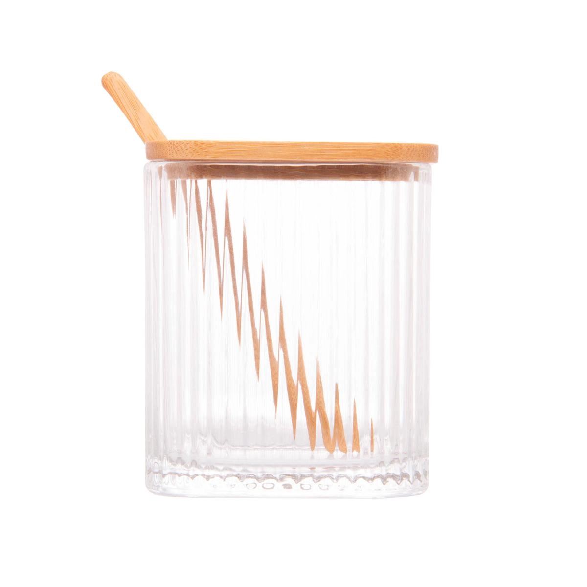 Pote Condimentos Vidro 9,5cm C/ Tampa E Colher Bambu Lyor Design