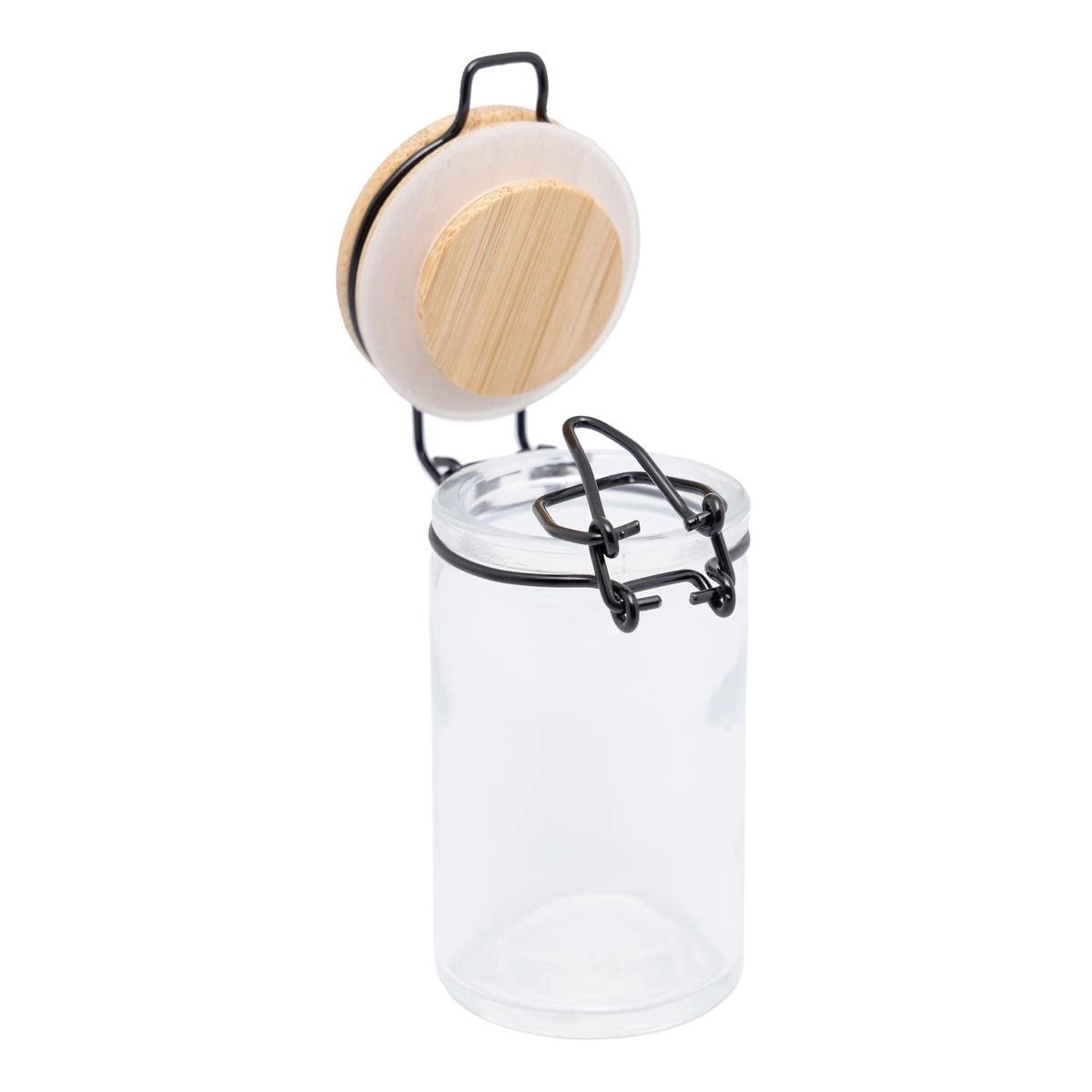 Pote Hermetico Vidro C/Tampa Bambu 60ml Rojemac