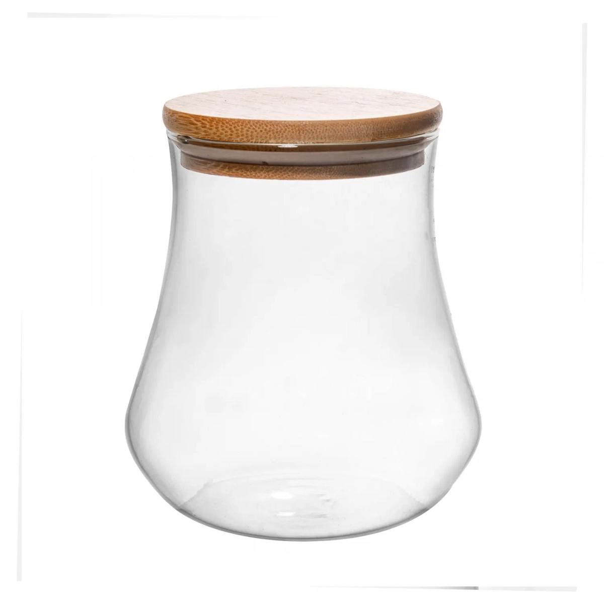 Pote Mantimentos 700ml Vidro C/ Tampa Bambu Rojemac