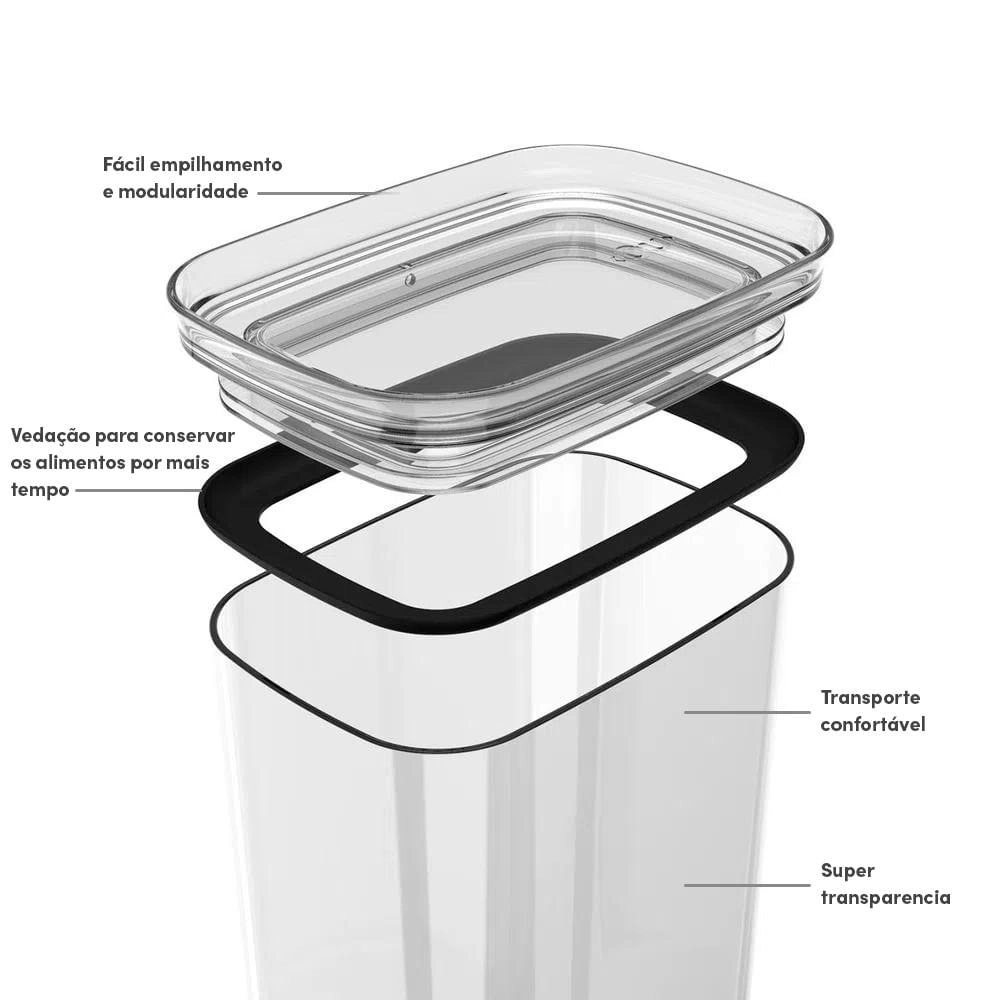 POTE MANTIMENTOS HERMETICO OB900 BLOCK 340ML BRANCO FECHADO MARTIPLAST OU