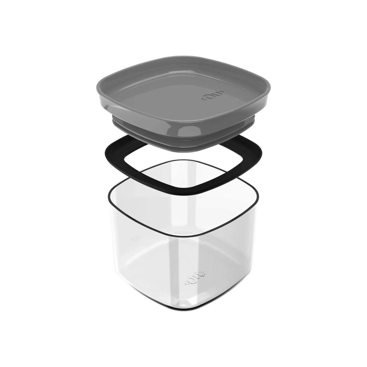 Pote hermético block maxxi 450ml empilhável com vedação em silicone chumbo - Martiplast