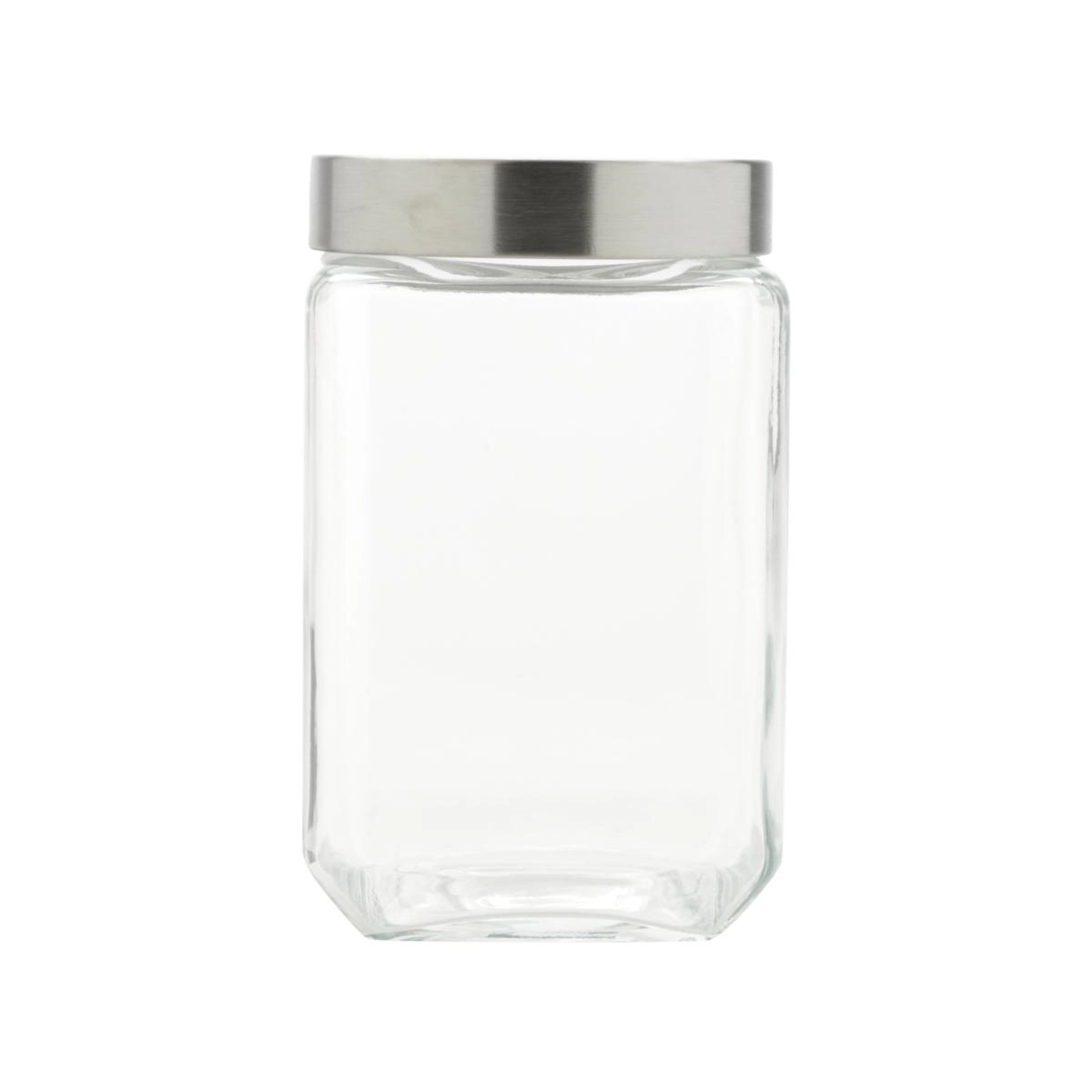 Pote Mantimentos Quadrado 1,6lts Vidro/Inox Rojemac