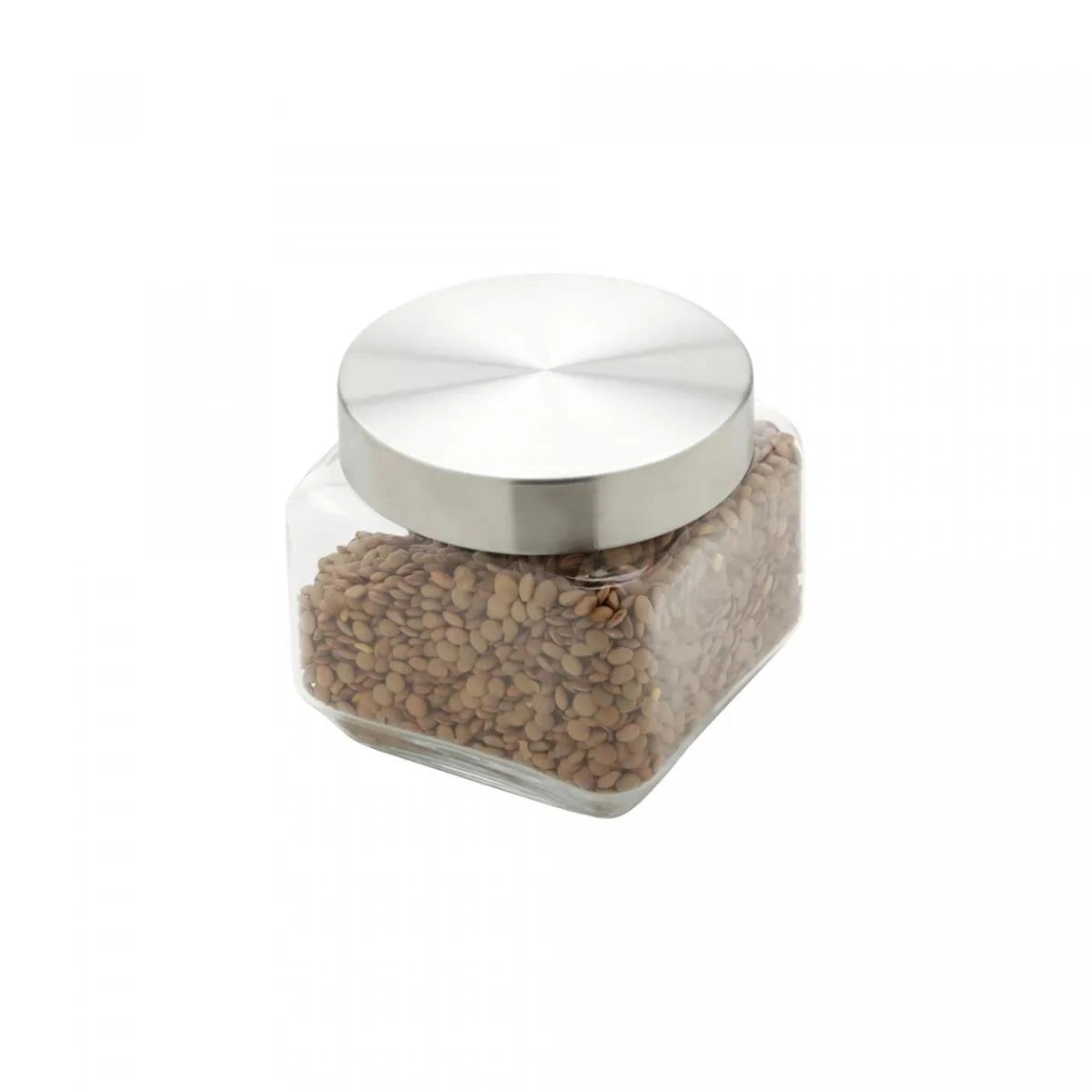 Pote Mantimentos Quadrado 800ml C/ Tampa Inox Rojemac