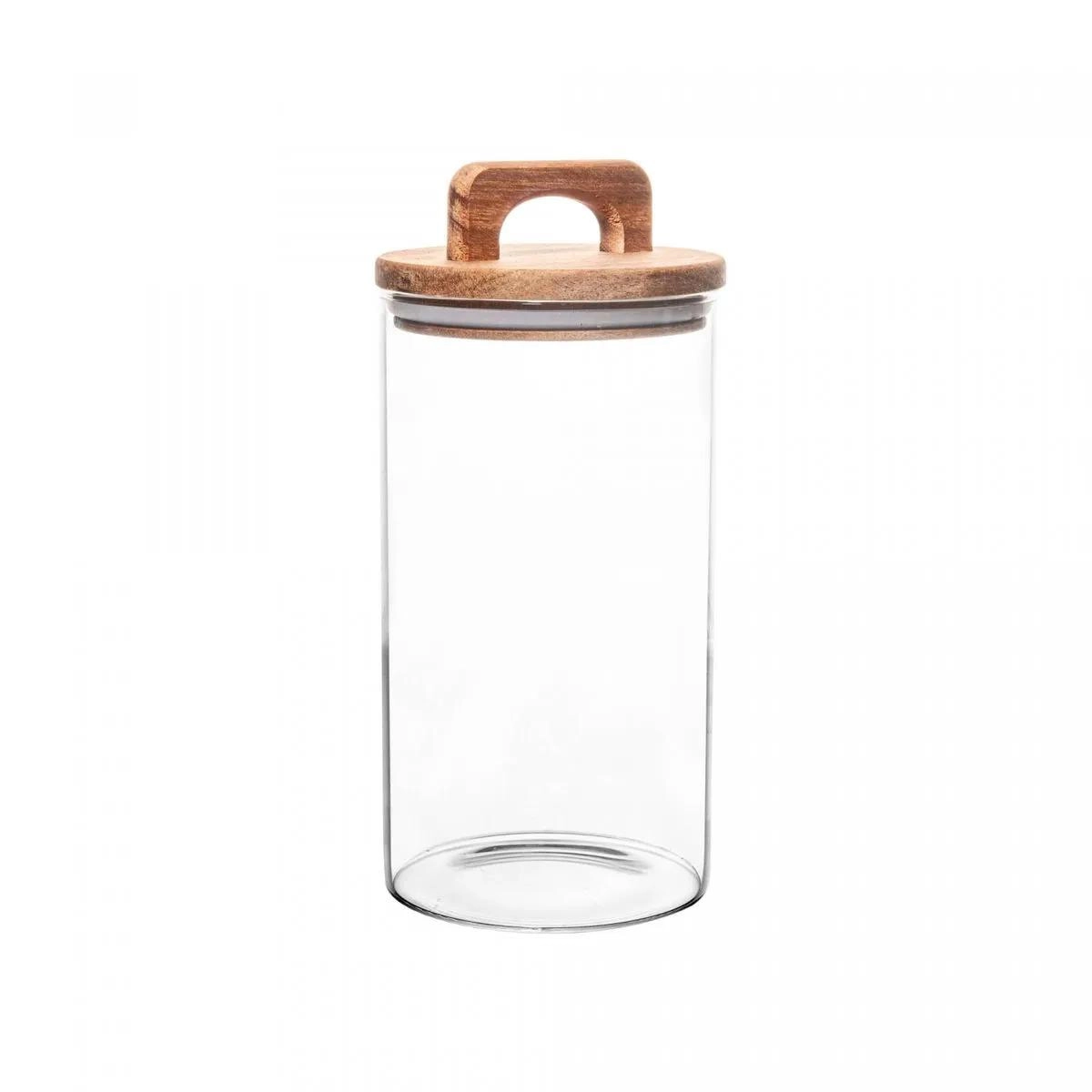 Pote Mantimentos Vidro 1,25lts Tampa Acacia Rojemac