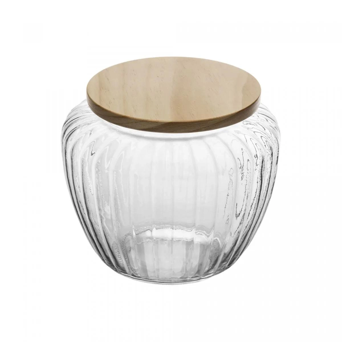 Pote Mantimentos Vidro 1,3lts Tampa Pinus Rojemac