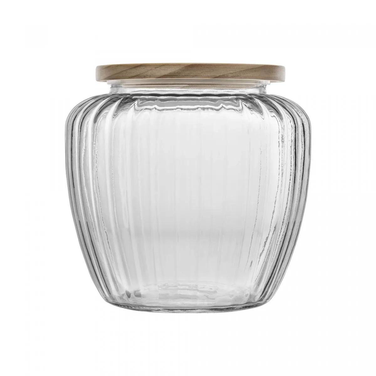 Pote Mantimentos Vidro 1,3lts Tampa Pinus Rojemac