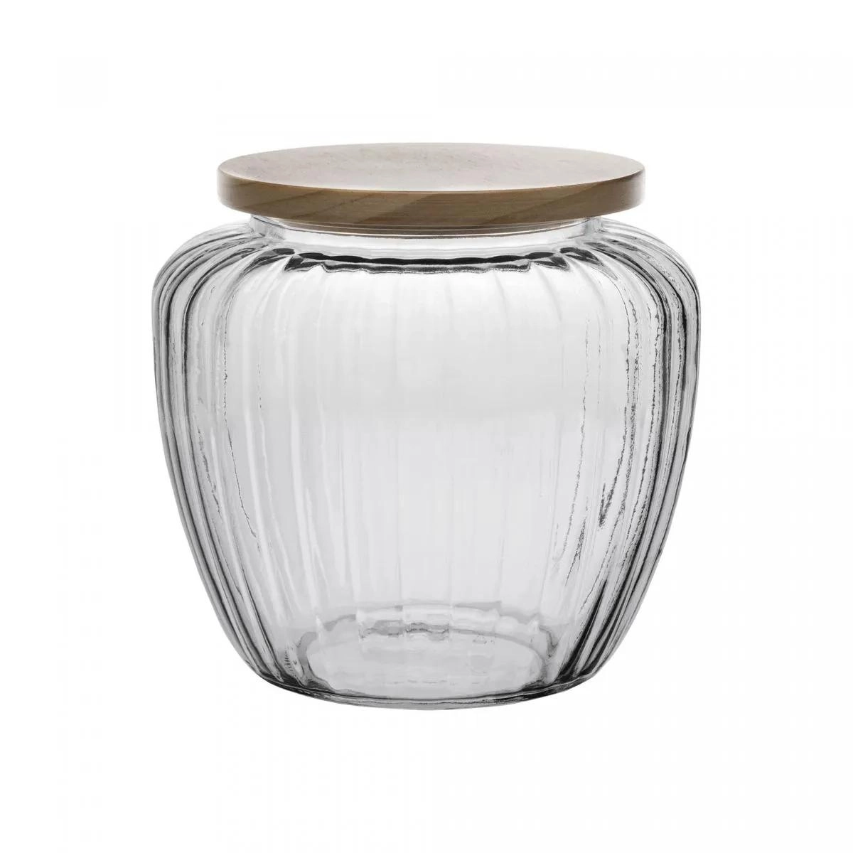 Pote Mantimentos Vidro 1,3lts Tampa Pinus Rojemac