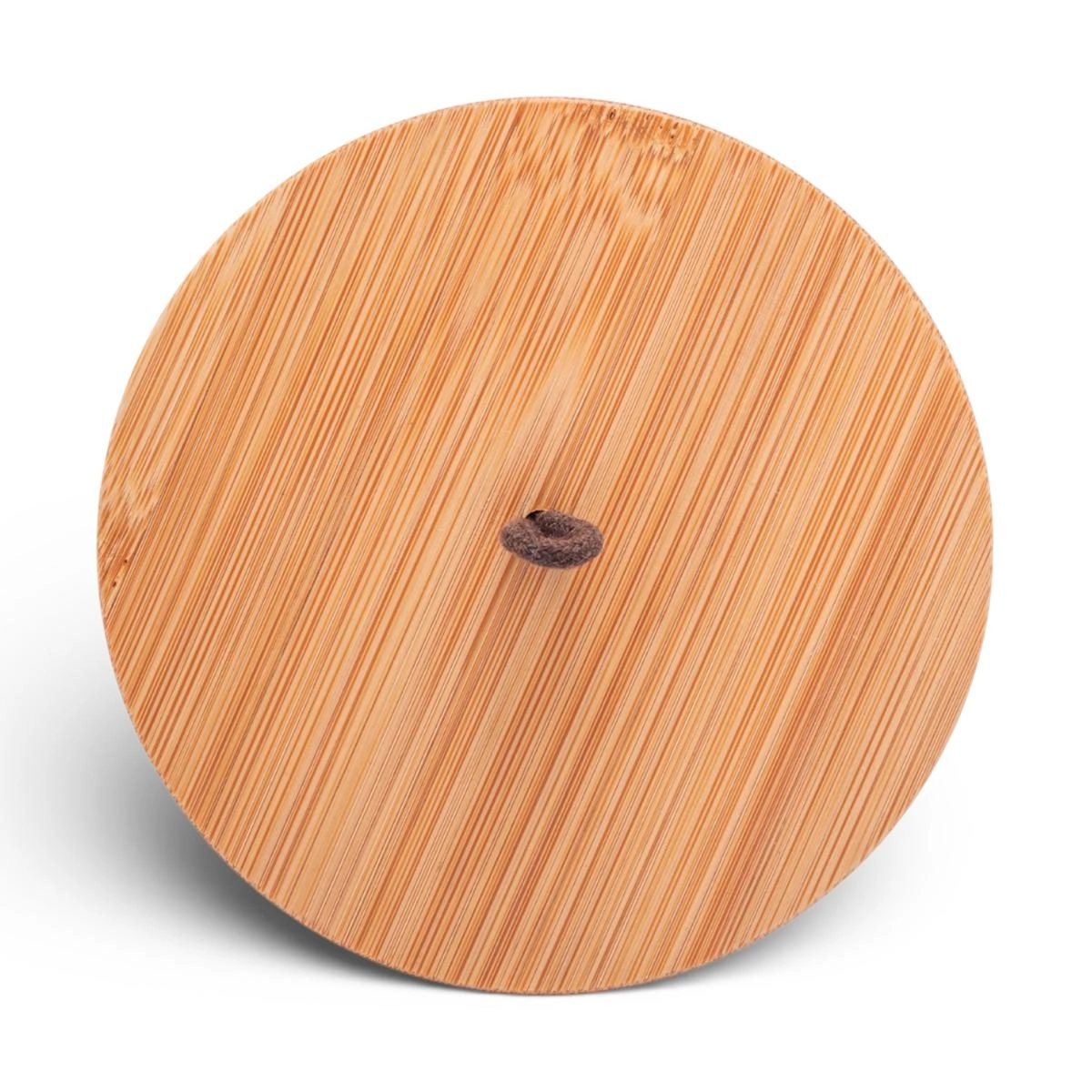 Potiche Decorativo Lines Ceramica/Bambu 15cm Lyor Design - Branco