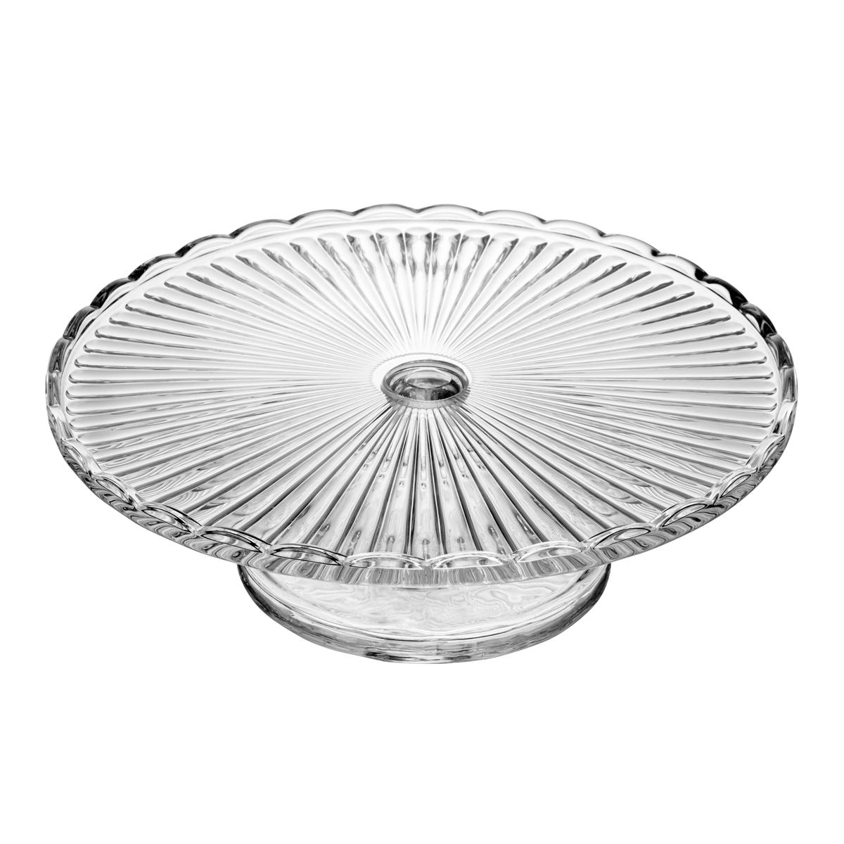 PRATO BOLO 20602 BANGKOK 29CM C/ PE 7,5CM VIDRO ROJEMAC