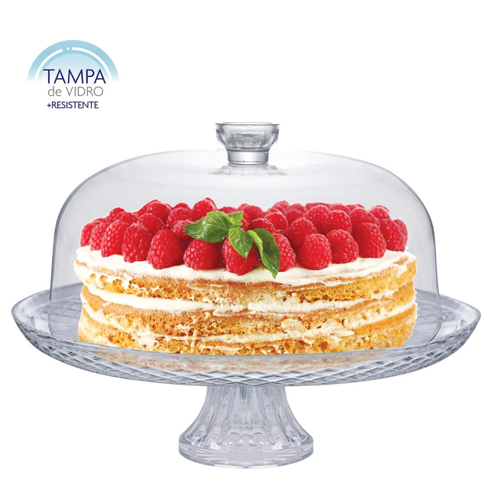 Prato Bolo Home Special com Pé e Tampa Ruvolo