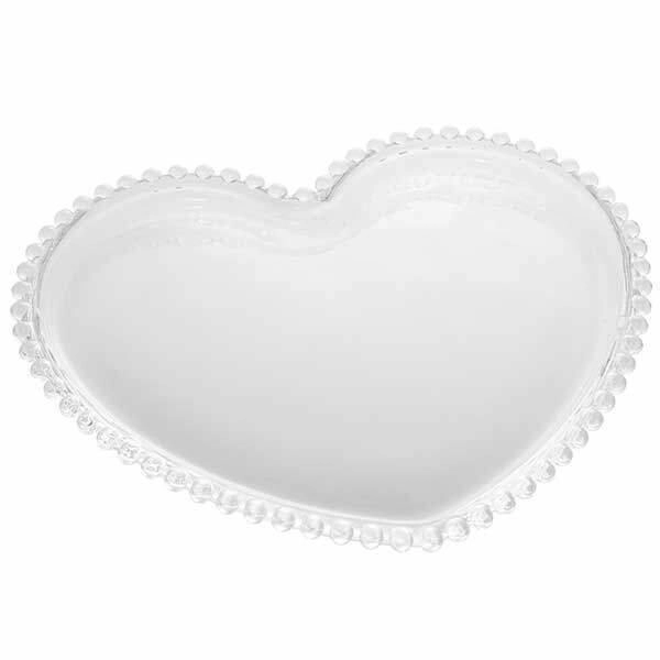 PRATO DECORATIVO 28374 CORACAO PEARL 30CM ROJEMAC