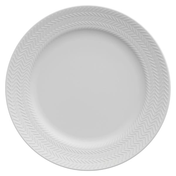 Prato Sobremesa Chevron Germer- Branco