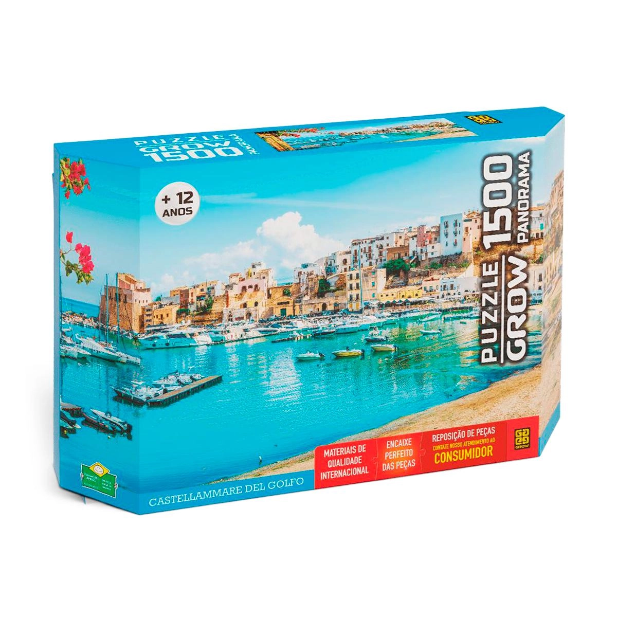 Quebra-Cabeça 1500 Peças Panorama Castellammare Del Golfo Grow