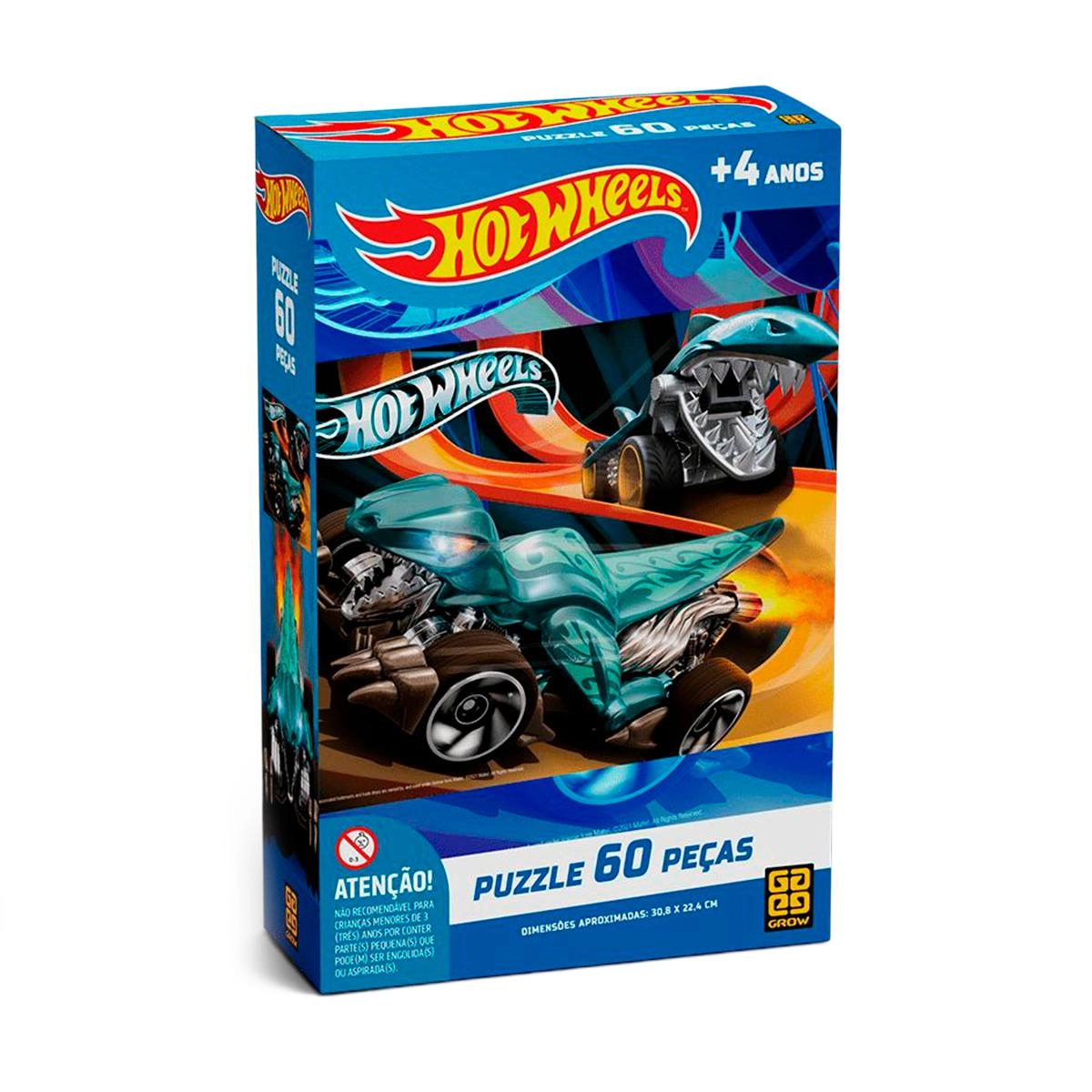 Quebra-Cabeça Hot Wheels 60 Peças Grow