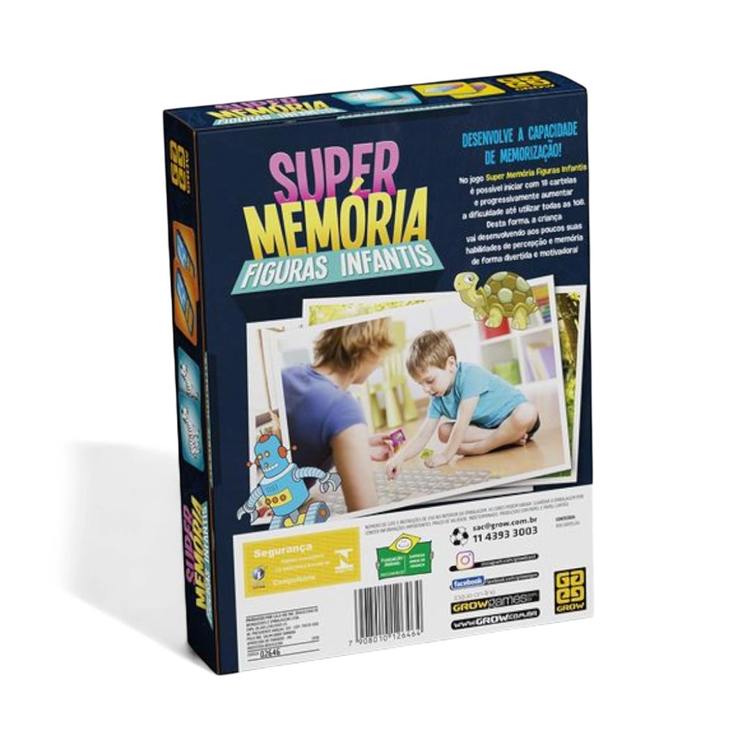 Super Memória Figuras Infantis 108 Cartelas Grow 