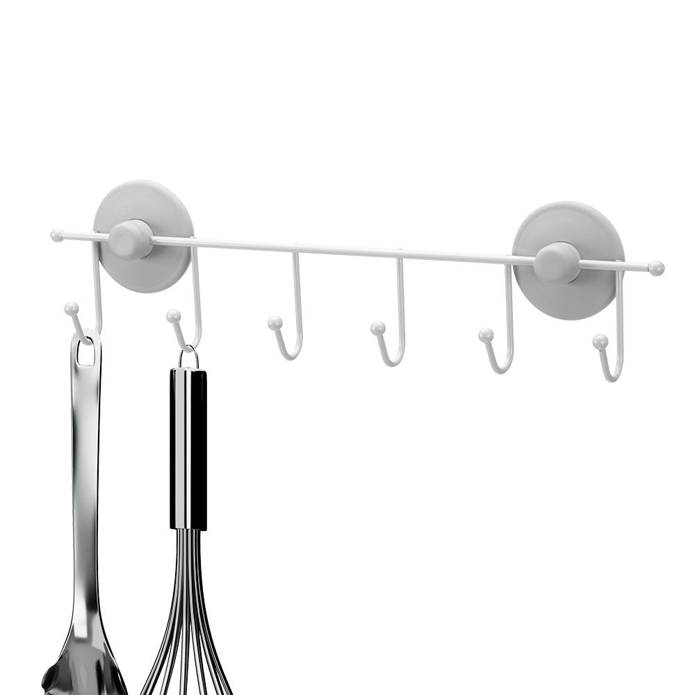 Suporte 6 Ganchos 3408 Dupla Face Cinza Arthi