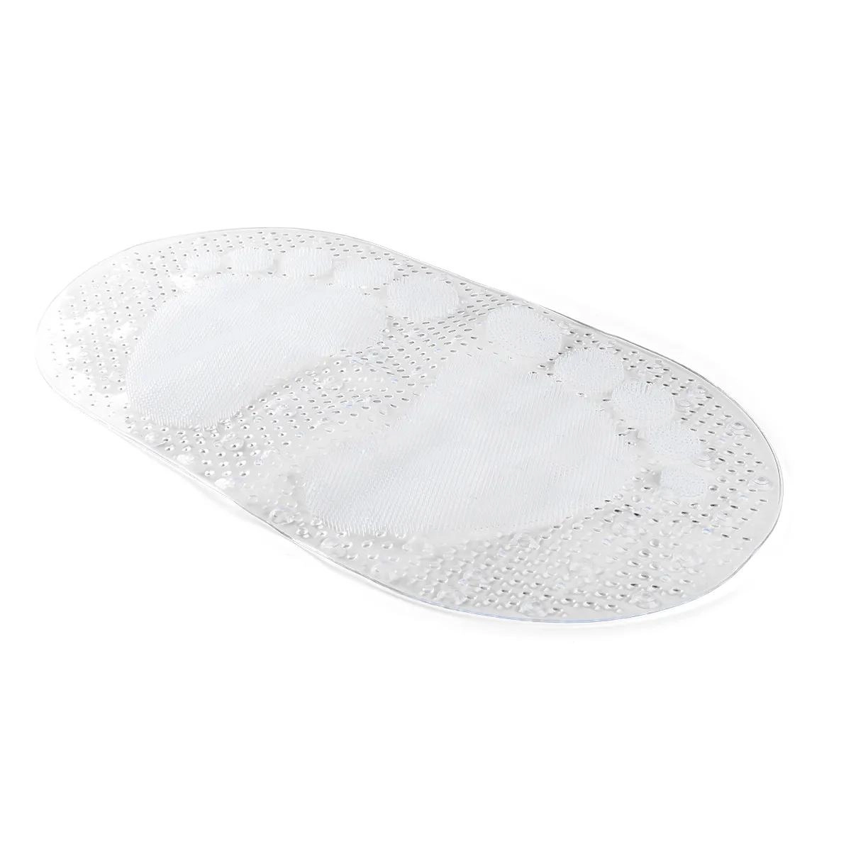 Tapete para box oval transparente em PVC 68 x 38 cm - Plasvale