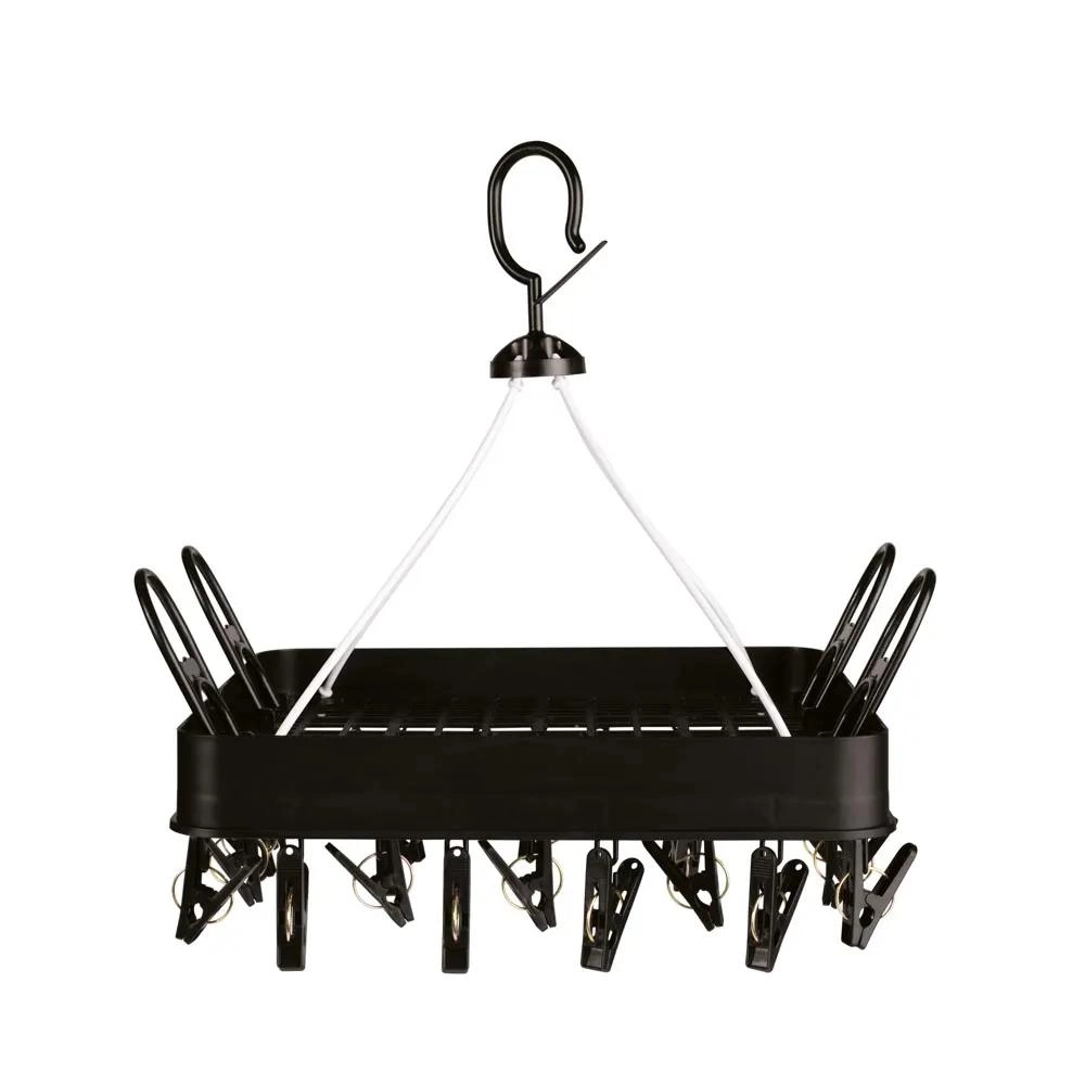 VARAL MULTIUSO 6131 QUADRADO C/ 24 PRENDEDORES PRETO MOR