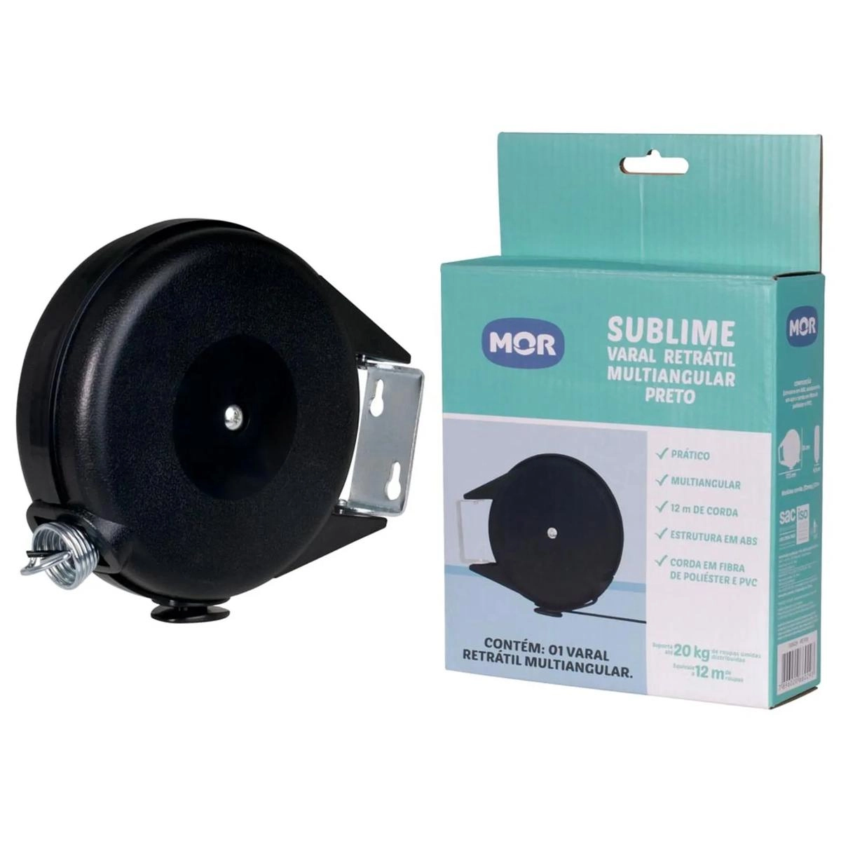 VARAL RETRATIL 6029 MULTIANGULAR SUBLIME PRETO MOR