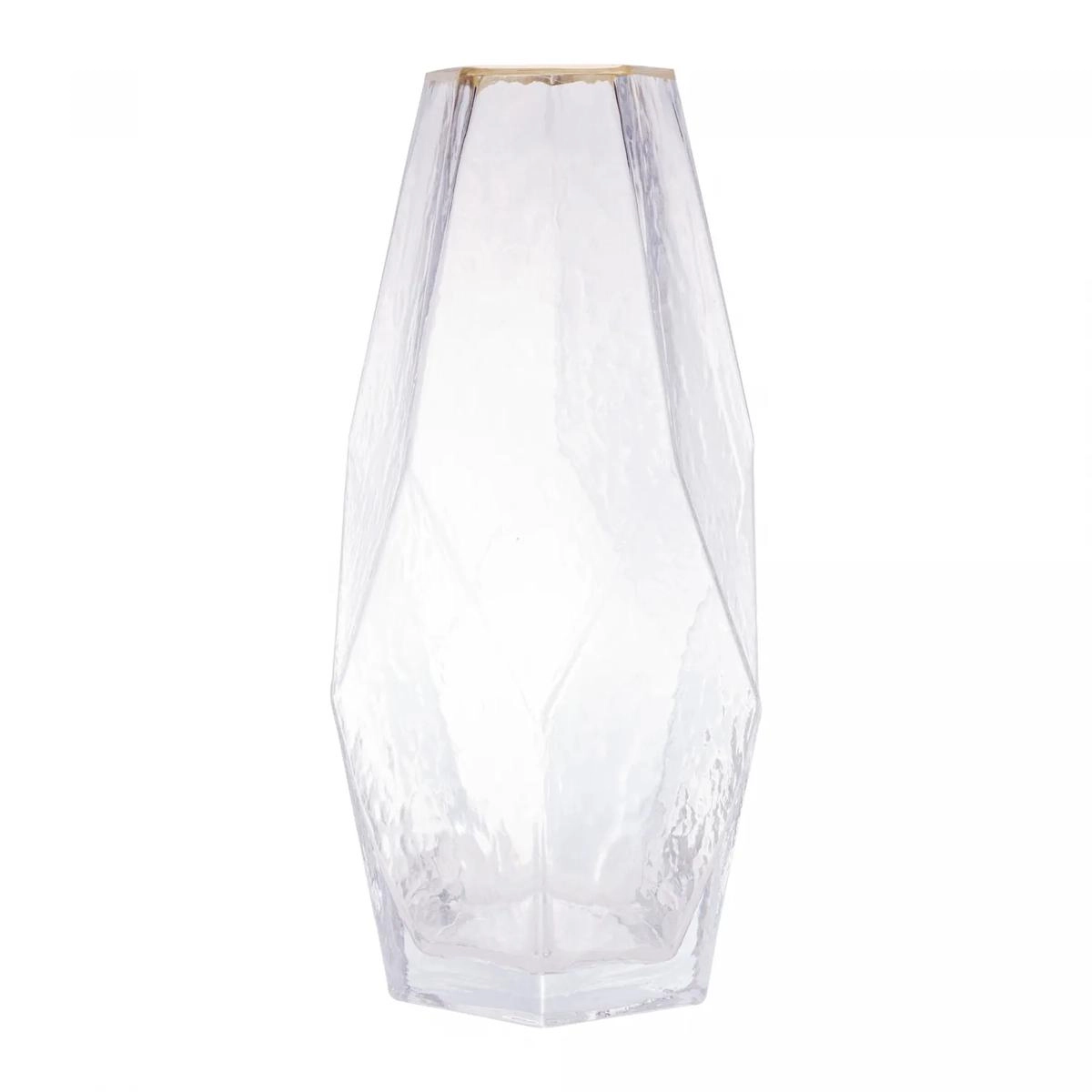 Vaso Taj 23,5cm Vidro C/ Borda Dourada Rojemac