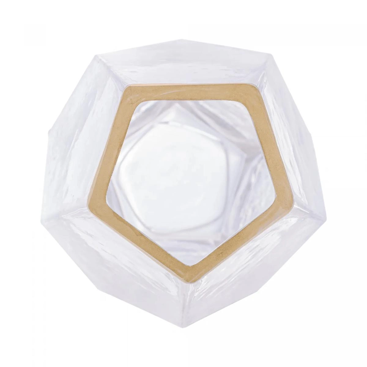 Vaso Taj 23,5cm Vidro C/ Borda Dourada Rojemac