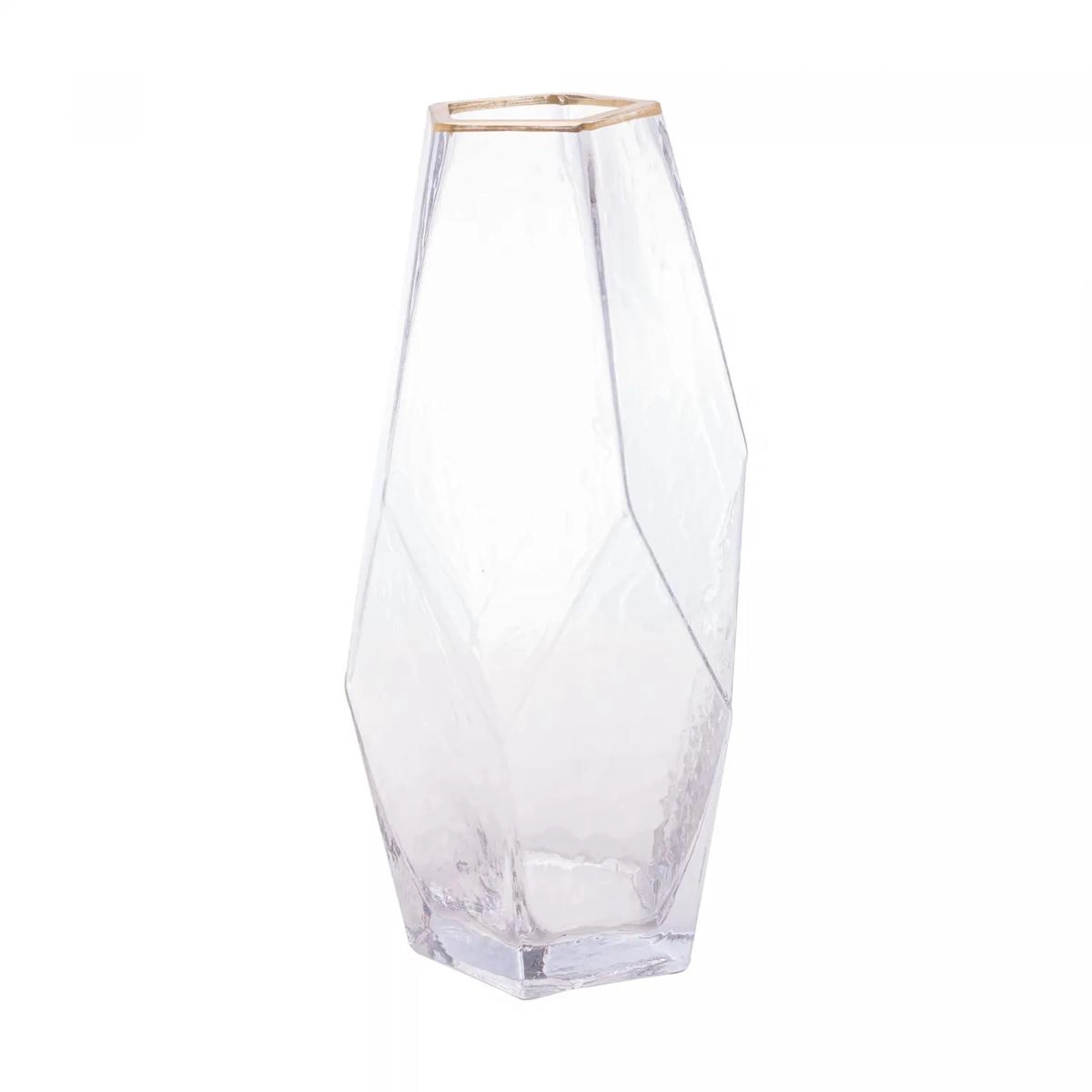 Vaso Taj 23,5cm Vidro C/ Borda Dourada Rojemac