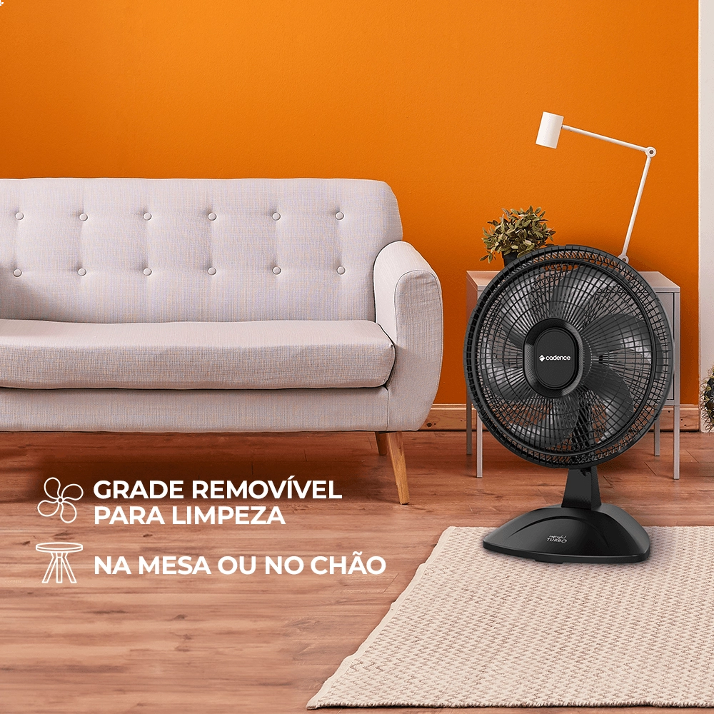 VENTILADOR VTR410 EROS LIGHT REFRESH PRETO 220V CADENCE