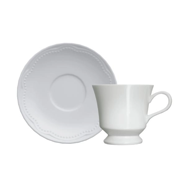 Xícara de Café Cottage com Pires Germer - Branco