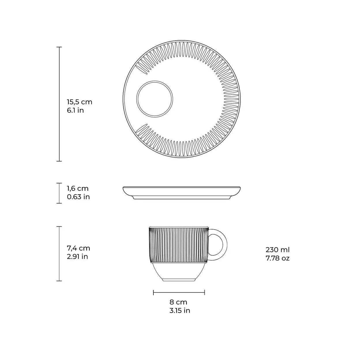 XICARA CHA 36161109001  BREEZE 230ML C/ PIRES PORTO BRASIL