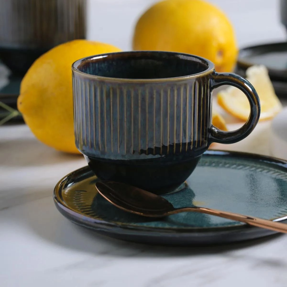 XICARA CHA 36161119001 LINHAS OCEANO 230ML C/ PIRES PORTO BRASIL